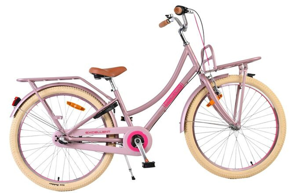 Volare Excellent Kinderfahrrad - Mädchen - 24 Zoll - Mattrosa - 3 Gänge