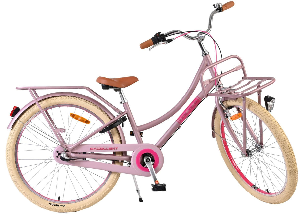 Volare Excellent Kinderfahrrad - Mädchen - 24 Zoll - Mattrosa - 3 Gänge