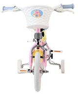 Kinderfahrrad in Pink mit weißem Korb und Stützrädern