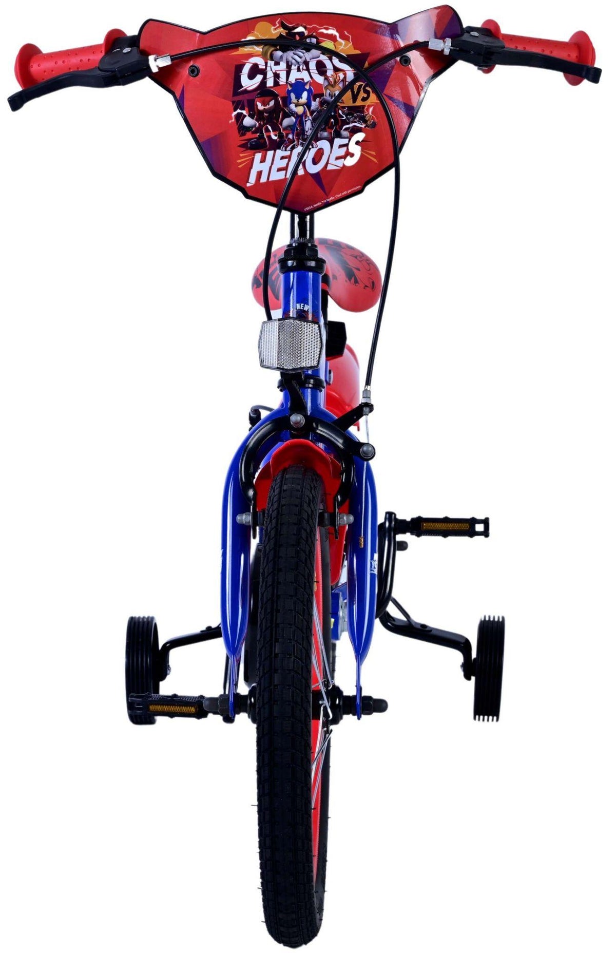 Buntes Kinderfahrrad mit Comic-Motiv und stabilen Pedalen