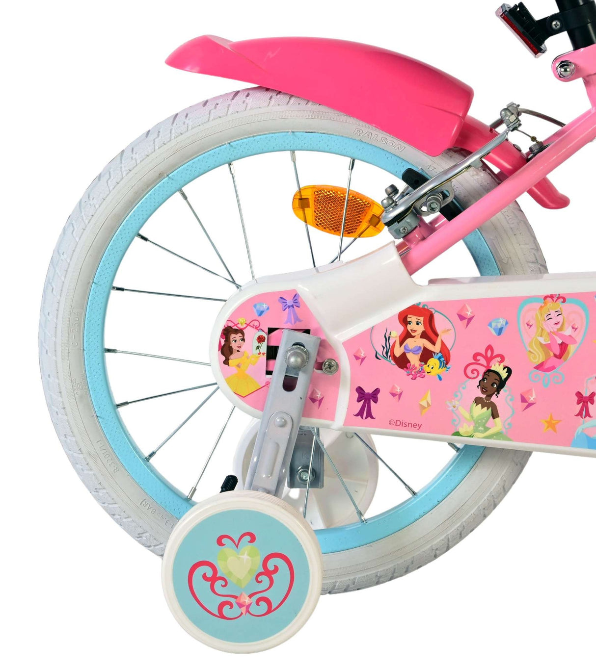 Volare Magic Royals Kinderfahrrad für Mädchen, 16 Zoll, rosa mit Handbremsen