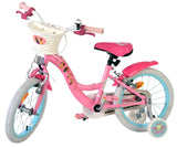 Volare Magic Royals Kinderfahrrad für Mädchen, 16 Zoll, rosa mit Handbremsen