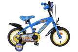 Blaues Kinderfahrrad mit gelben Reifen und Rubble &amp; Crew Design