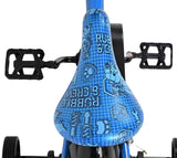 Blauer Fahrradsattel mit Comic-Motiv und kindgerechtem Design