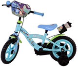 Kinderfahrrad in Blau mit niedlichem Design und Trinkflasche