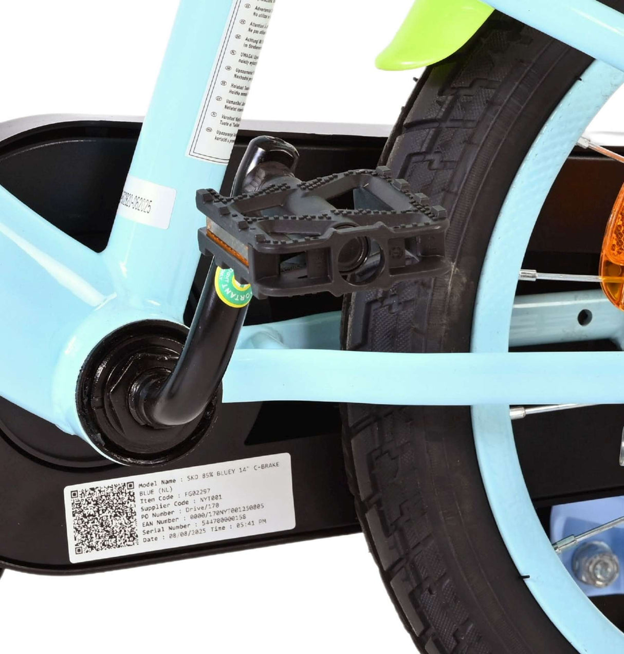 Blaue Fahrradpedale mit schwarzem Rahmen und Gummireifen
