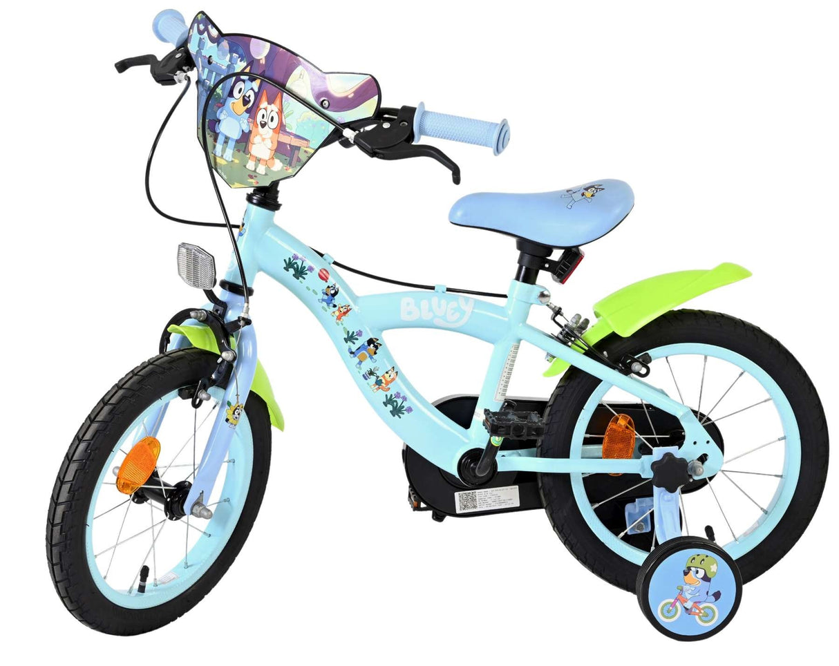 Kinderfahrrad in Blau mit stabilen Rädern und kindgerechtem Design