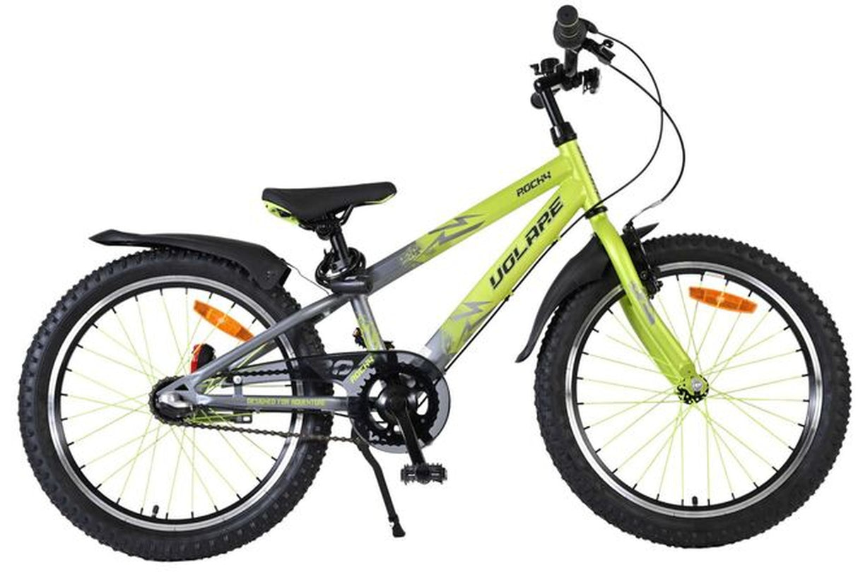 Volare Rocky Kinderfahrrad - 20 Zoll - 3 Gänge - Grün/Grau
