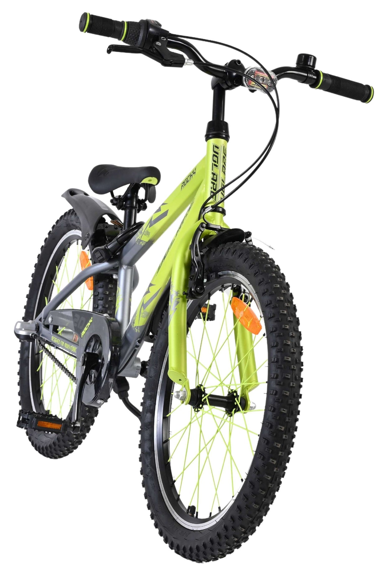 Volare Rocky Kinderfahrrad - 20 Zoll - 3 Gänge - Grün/Grau