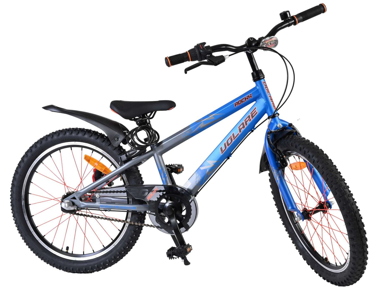 Volare Rocky Kinderfahrrad - 20 Zoll - 3 Gänge - Blau/Grau
