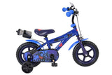 Blaues Kinderfahrrad mit Superman-Motiv und stabilen Gummireifen
