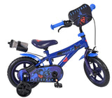 Kinderfahrrad in Blau mit Superman-Motiv und Stützrädern