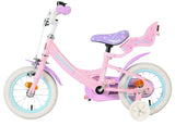 Rosa Kinderfahrrad mit weißen Reifen und gepolstertem Sitz