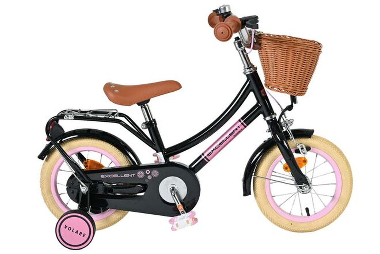 Volare Excellent Kinderfahrrad - Mädchen - 12 Zoll - Schwarz