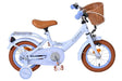 Kinderfahrrad in Hellblau mit Korb und braunen Details