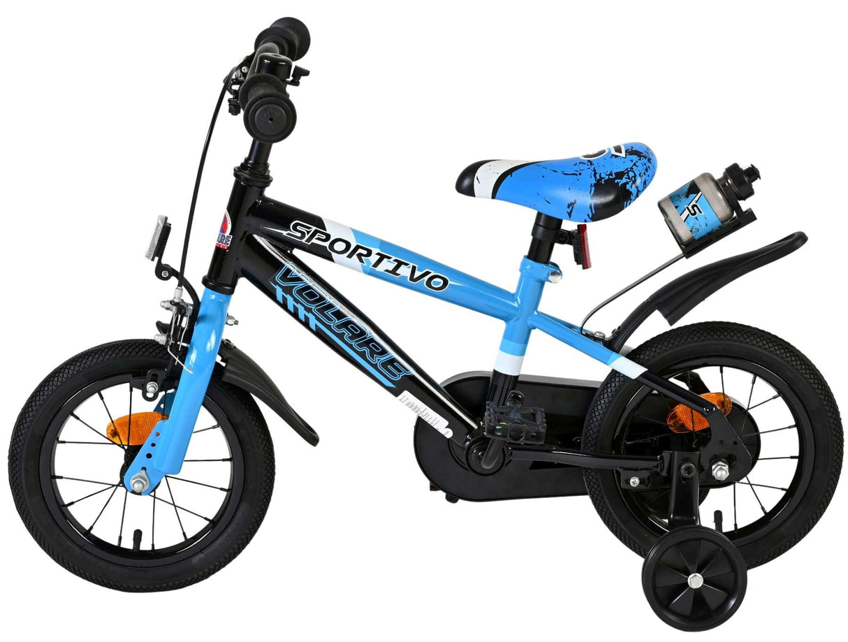 Volare Sportivo Kinderfahrrad - Jungen - 12 Zoll - Blau Schwarz