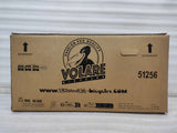 Kartonverpackung für ein Fahrrad mit Logo und Gewichtshinweis