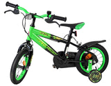 Kinderfahrrad in Grün und Schwarz mit 16-Zoll-Rädern und Rücktrittbremse