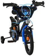 Kinderfahrrad in Blau mit Stützrädern und sportlichem Design