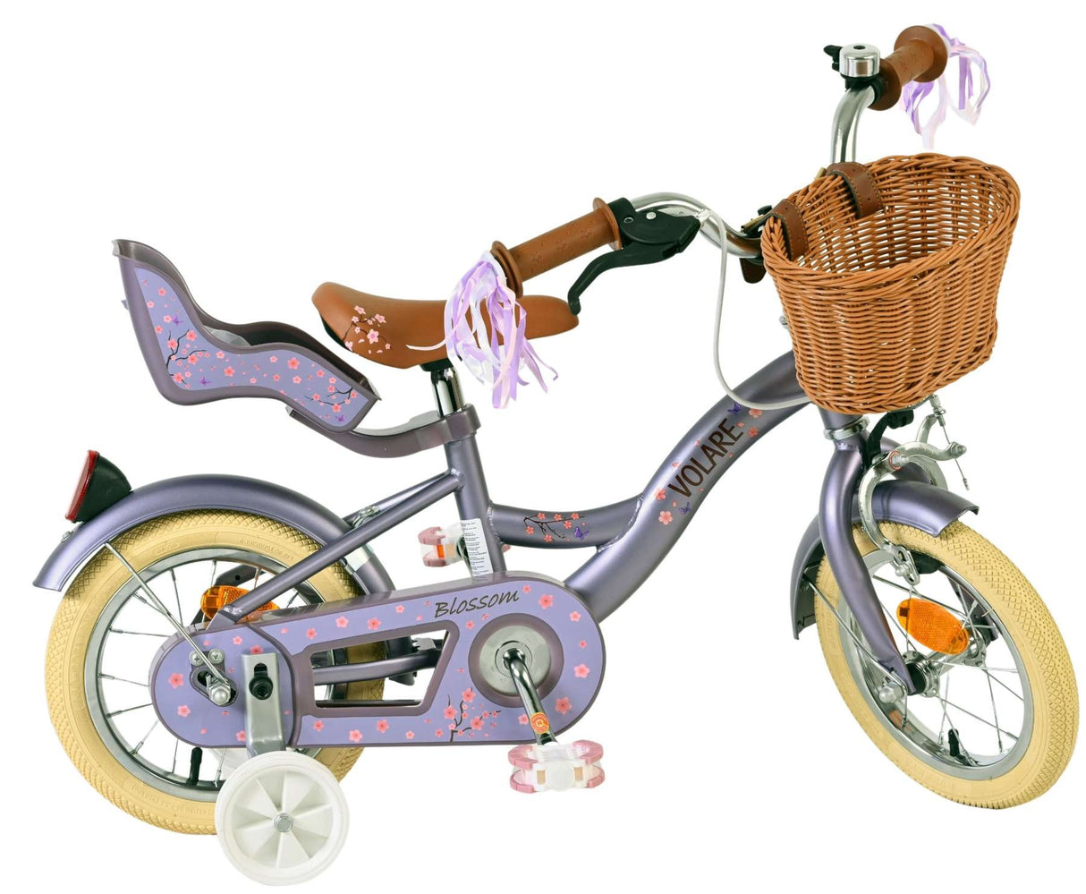 Volare Blossom Kinderfahrrad - Mädchen - 12 Zoll - Lila