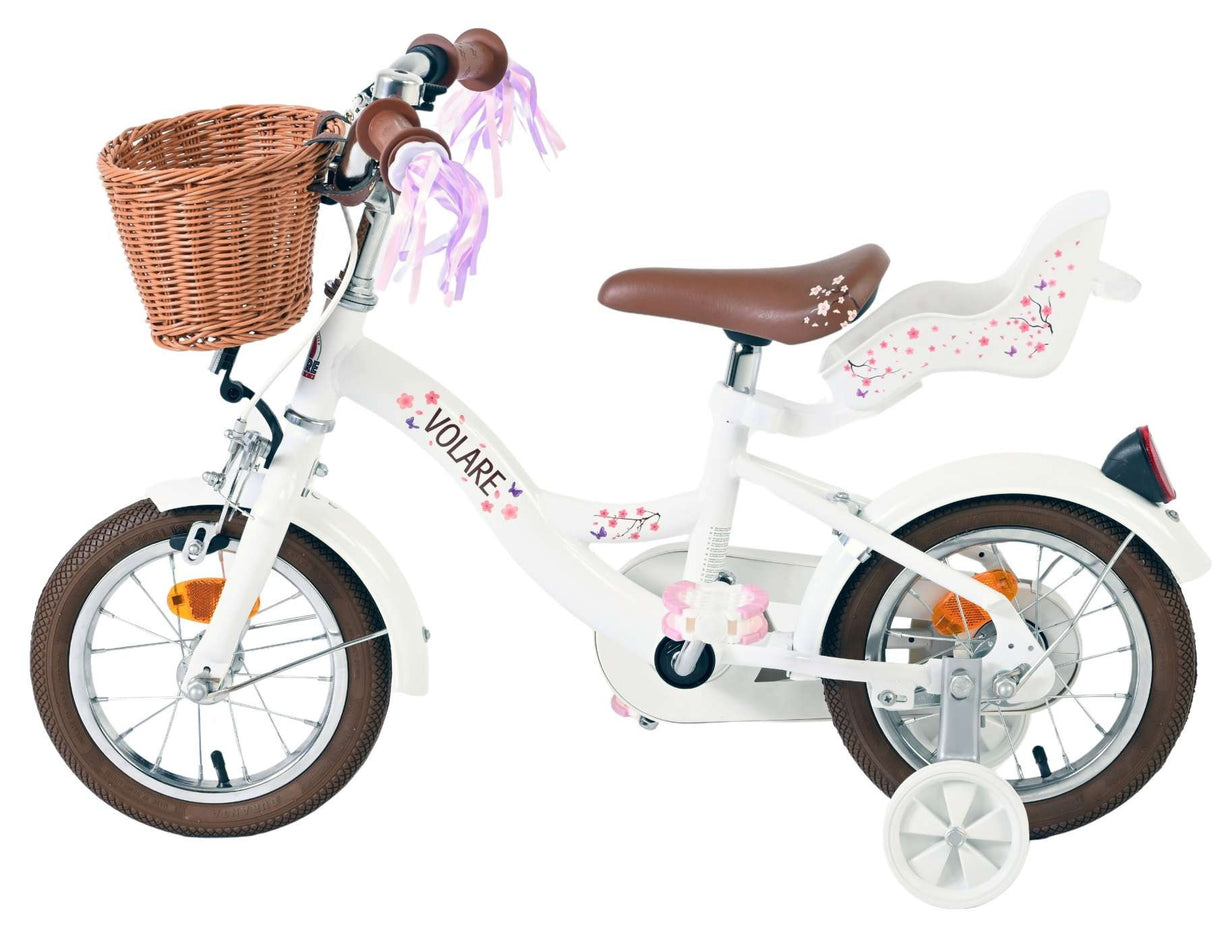 Volare Blossom Kinderfahrrad - Mädchen - 12 Zoll - Weiß