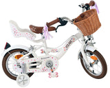 Volare Blossom Kinderfahrrad - Mädchen - 12 Zoll - Weiß - Zwei Handbremsen