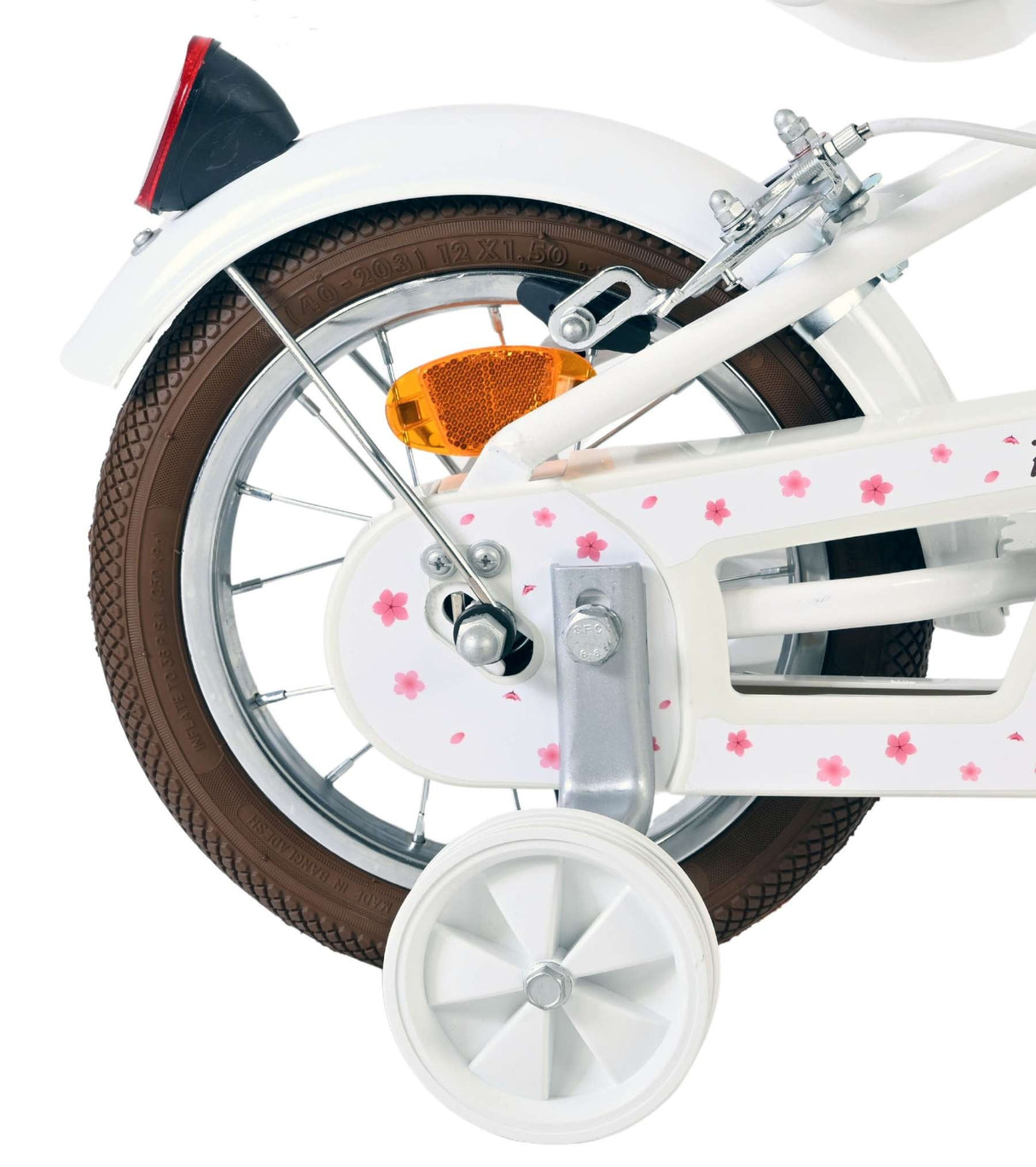 Volare Blossom Kinderfahrrad - Mädchen - 12 Zoll - Weiß - Zwei Handbremsen