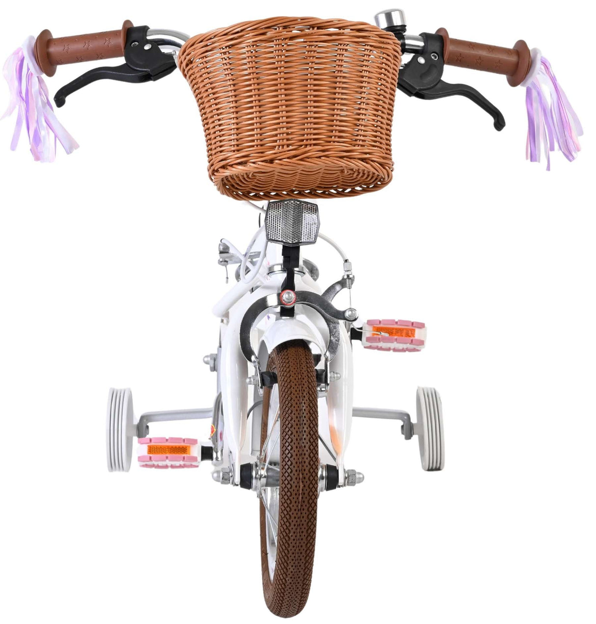 Volare Blossom Kinderfahrrad - Mädchen - 12 Zoll - Weiß - Zwei Handbremsen