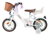 Volare Blossom Kinderfahrrad - Mädchen - 12 Zoll - Weiß - Zwei Handbremsen
