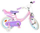 Rosa Kinderfahrrad mit gepolstertem Sitz und Stützrädern
