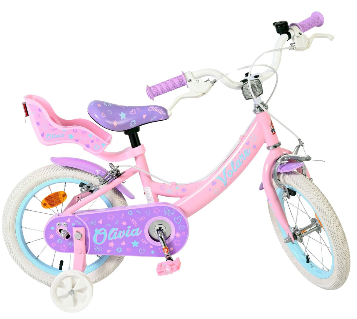 Rosa Kinderfahrrad mit Stützrädern und gepolstertem Sitz für Mädchen