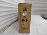 Braune Verpackung mit Produktinformationen und schwarzer-orangefarbener Farbe