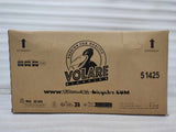 Kartonverpackung für ein Fahrrad mit Logo und Gewichtshinweis