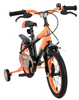 Kinderfahrrad in Orange mit Stützrädern und sportlichem Design