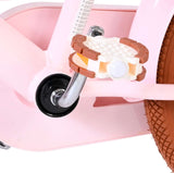 Rosa Fahrradpedal mit rutschfester Oberfläche und verchromter Achse