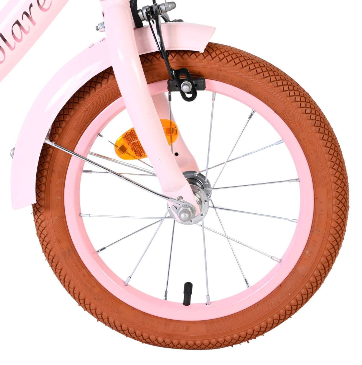 Volare Ashley Kinderfahrrad 14 Zoll Rosa – Mädchenfahrrad mit Rücktritt- und Handbremse, abnehmbaren Stützrädern und geschlossenem Kettenschutz