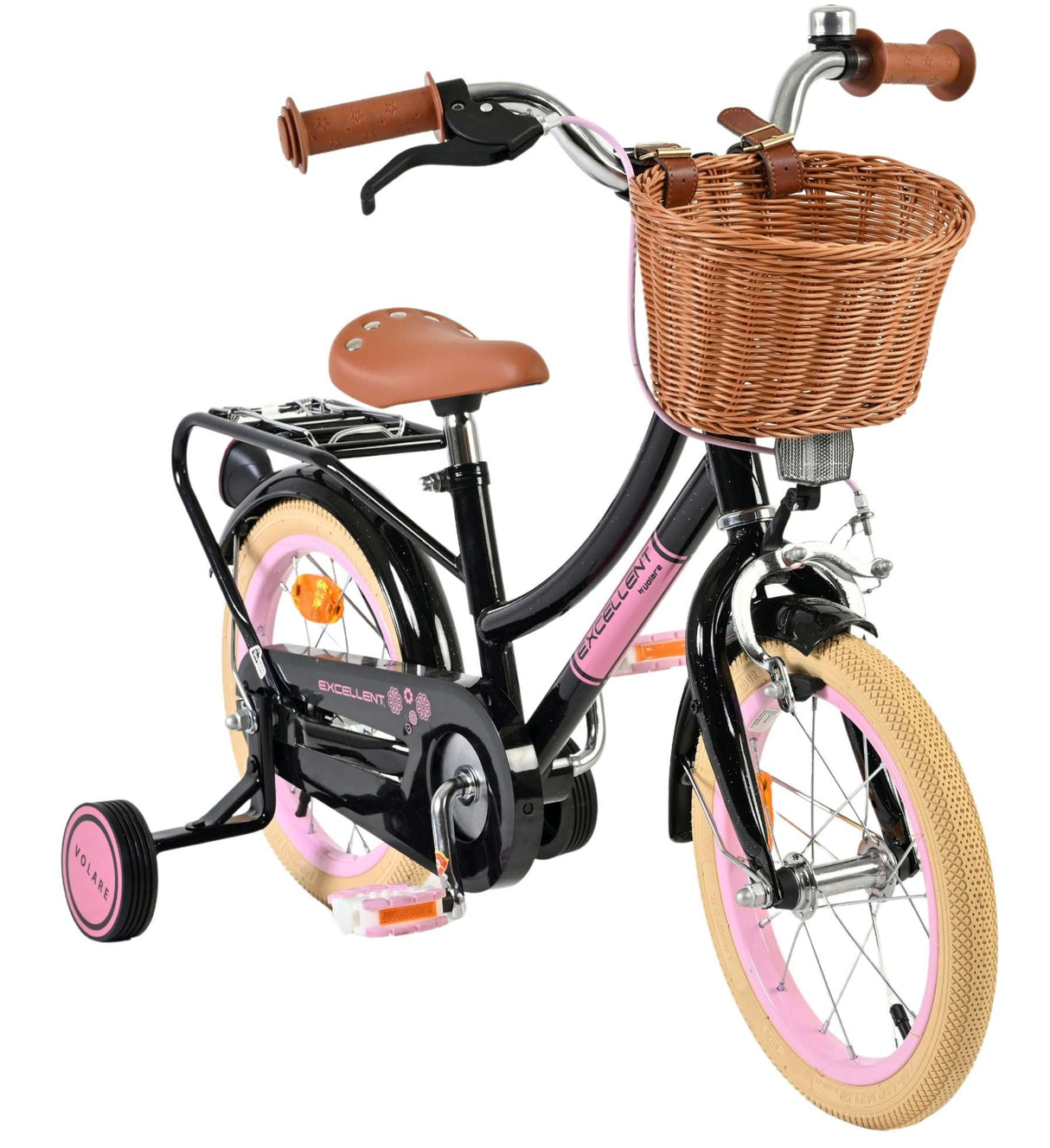 Volare Excellent Kinderfahrrad - Mädchen - 14 Zoll - Schwarz