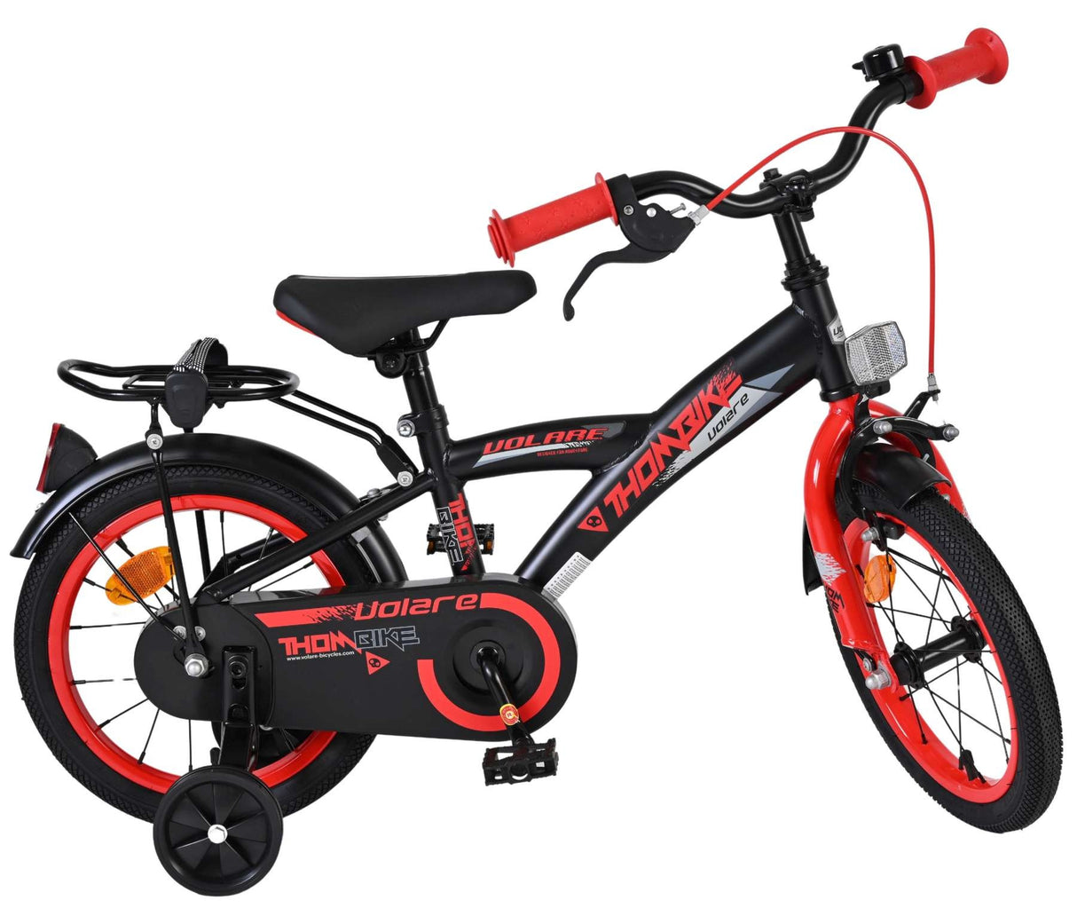 Volare Thombike Kinderfahrrad - Jungen - 14 Zoll - Schwarz Rot