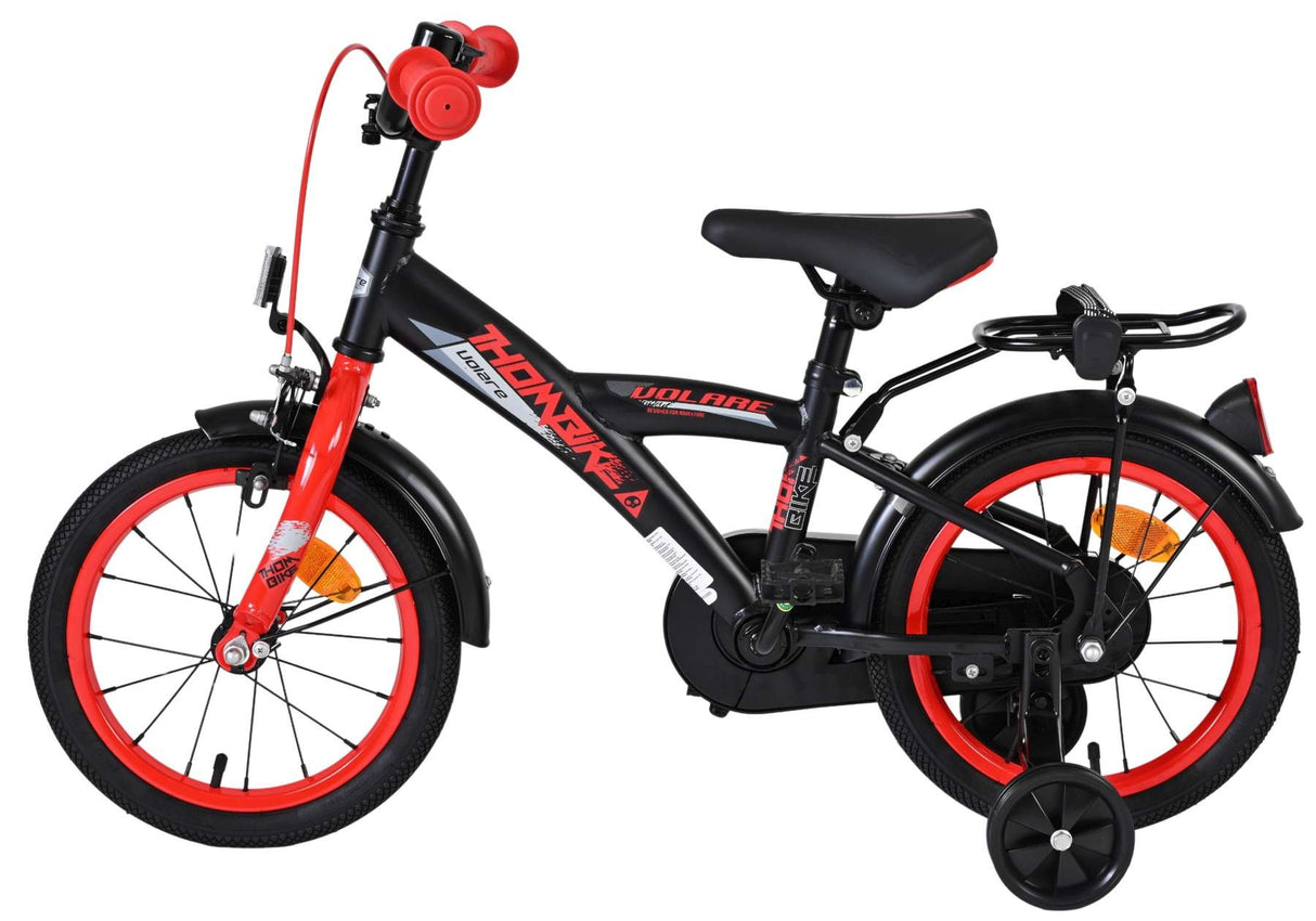 Volare Thombike Kinderfahrrad - Jungen - 14 Zoll - Schwarz Rot