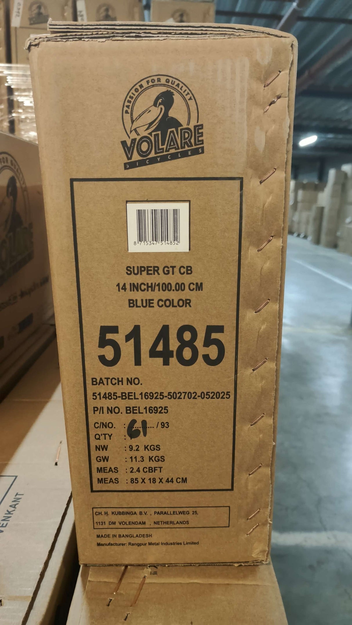 Volare Super GT Kinderfahrrad - Jungen - 14 Zoll - Blau