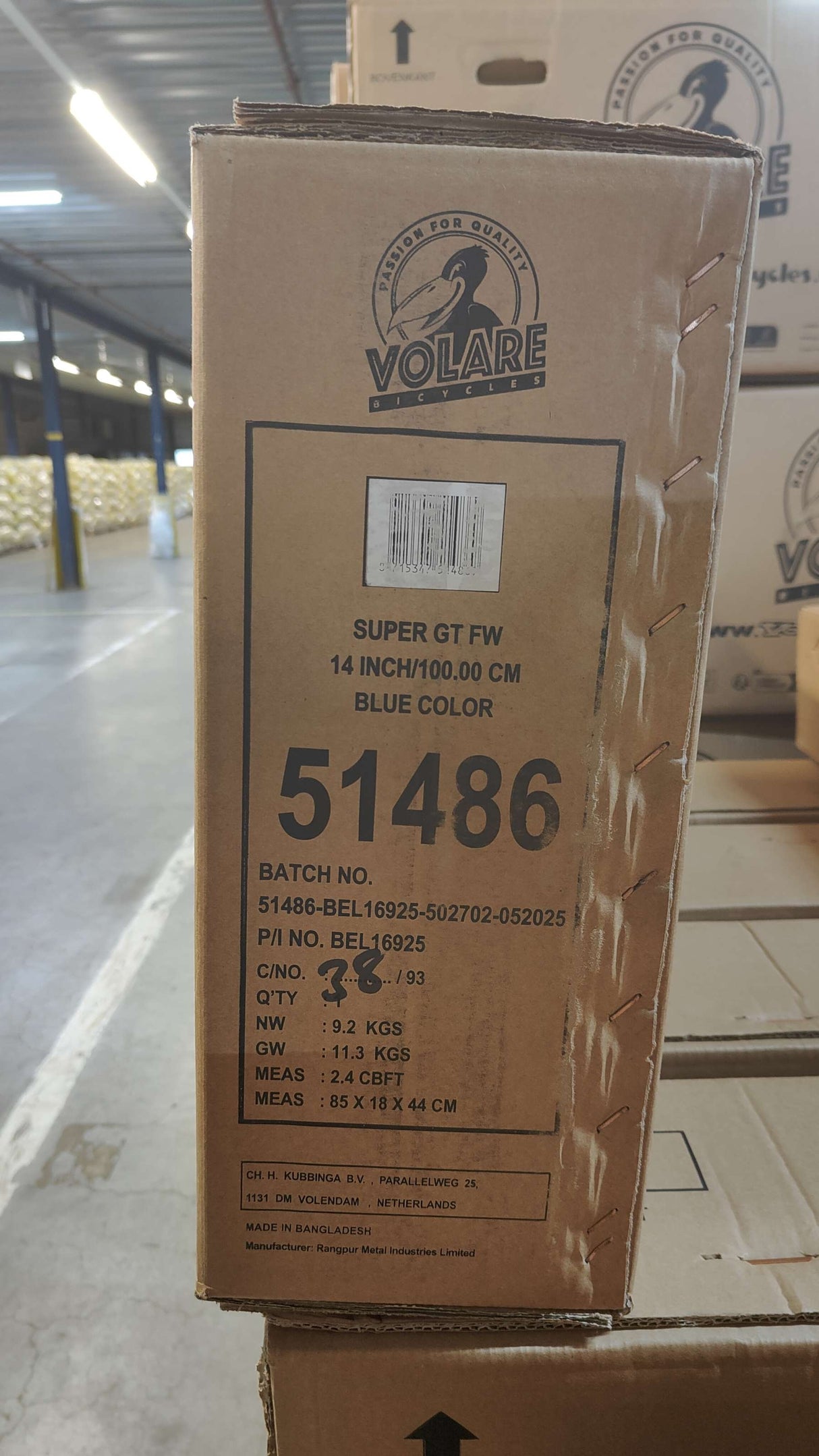 Volare Super GT Kinderfahrrad - Jungen - 14 Zoll - Blau - Zwei Handbremsen