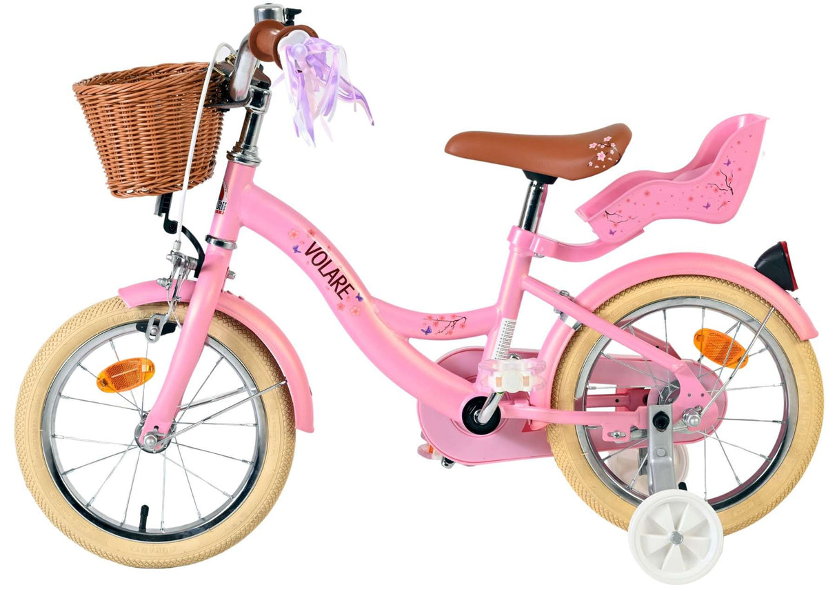 Volare Blossom Kinderfahrrad - Mädchen - 14 Zoll - Rosa