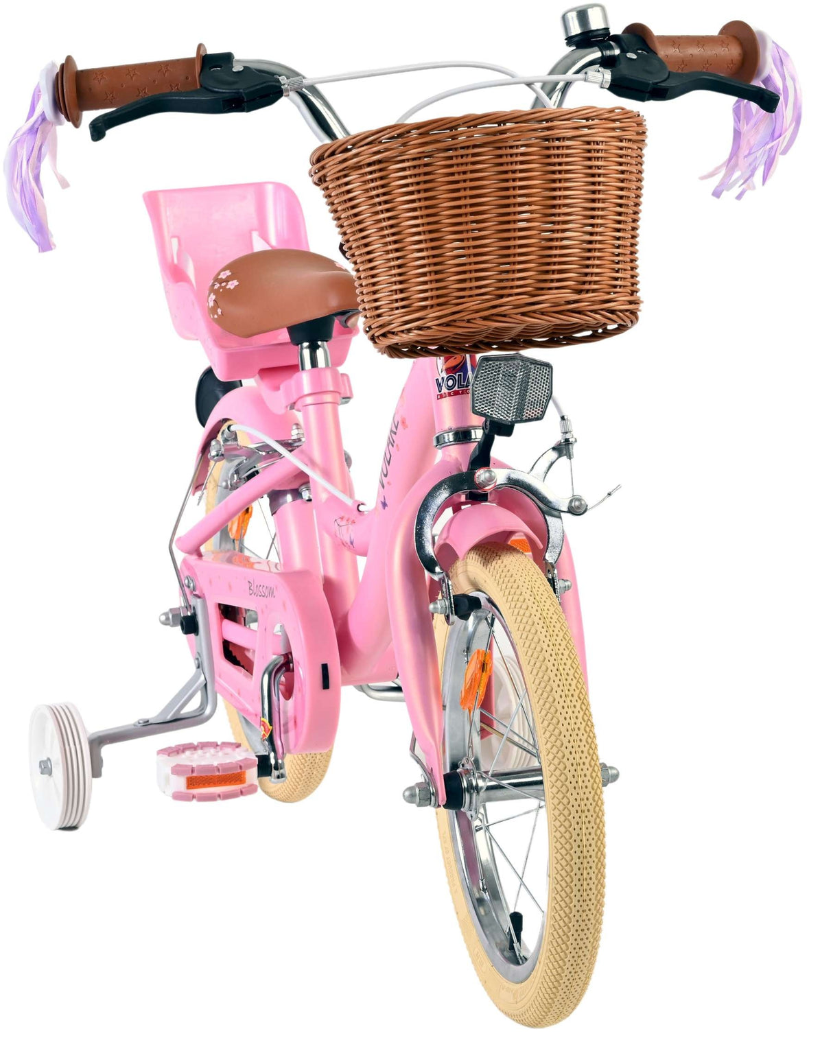 Volare Blossom Kinderfahrrad - Mädchen - 14 Zoll - Rosa - Zwei Handbremsen