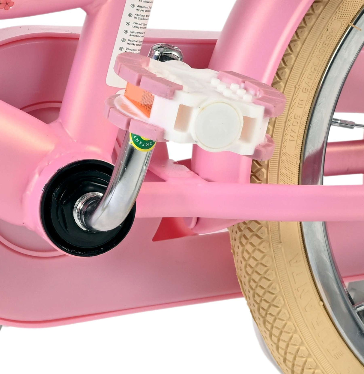 Volare Blossom Kinderfahrrad - Mädchen - 14 Zoll - Rosa - Zwei Handbremsen