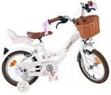 Volare Blossom Kinderfahrrad - Mädchen - 14 Zoll - Weiß - Zwei Handbremsen