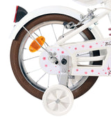 Volare Blossom Kinderfahrrad - Mädchen - 14 Zoll - Weiß - Zwei Handbremsen