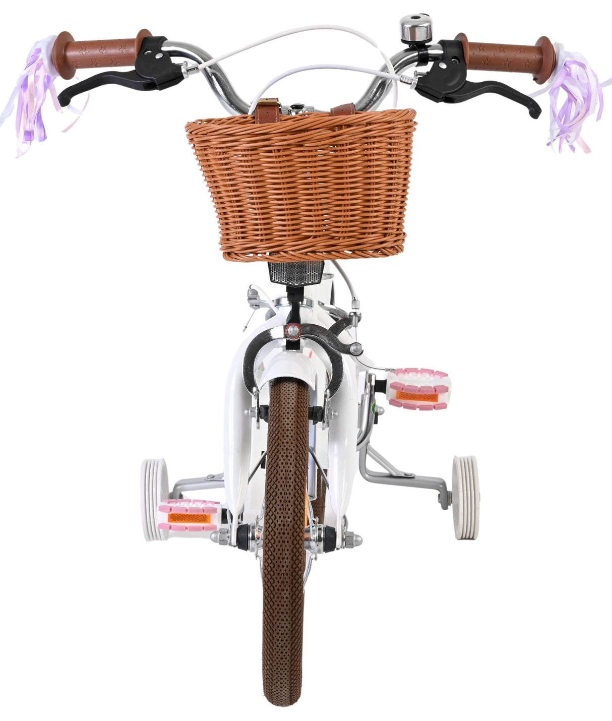 Volare Blossom Kinderfahrrad - Mädchen - 14 Zoll - Weiß - Zwei Handbremsen