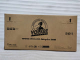 Kartonverpackung für ein Fahrrad mit Logo und Website-Adresse