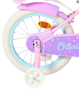 Rosa Kinderfahrrad mit weißen Reifen und Stützrädern