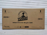 Kartonverpackung für ein Fahrrad mit Logo und Informationen